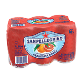 Sanpellegrino  aranciata rossa, sparkling blood orange beverage with 16% juice from concentrate, 6-11.15 fl oz cans Left Picture